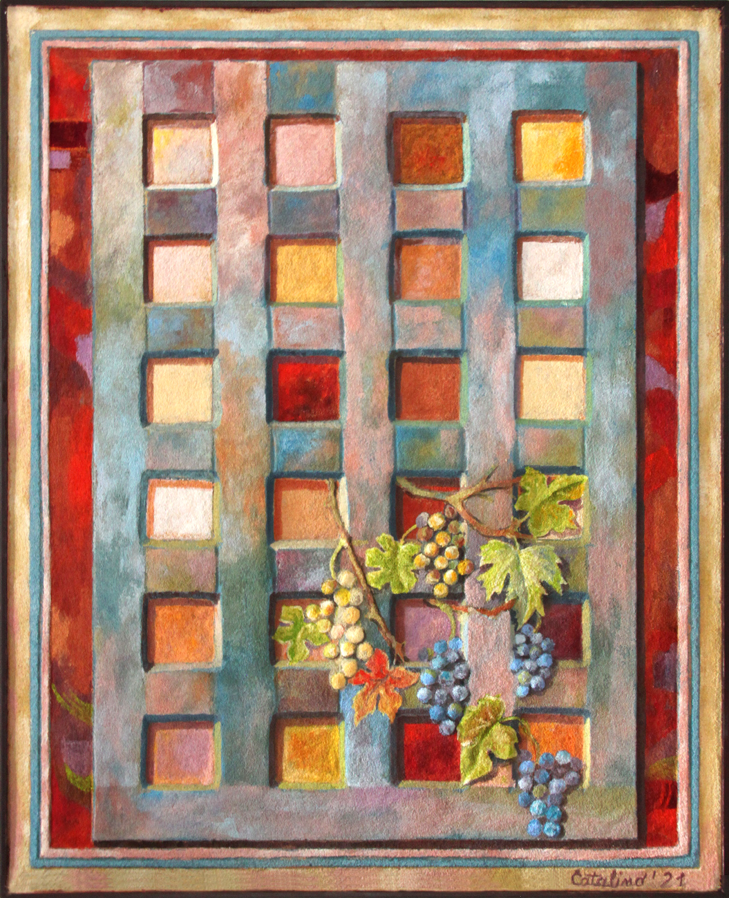 Abstract with Grapes